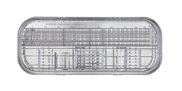 Perforated autoclavable container with inset for non-contact plates 2.7