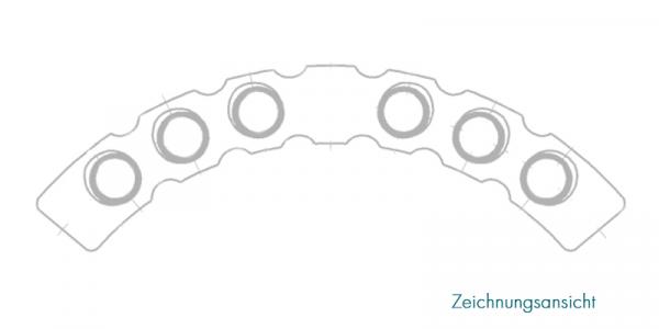 mini acetabulum plate with notches 2.0; as; 6 holes